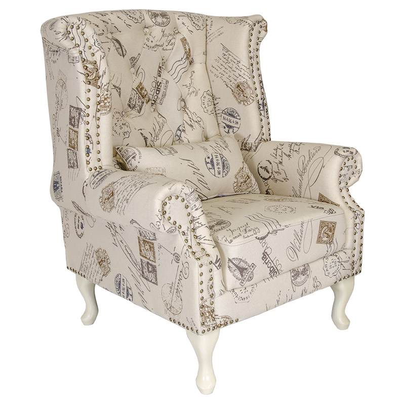 Πολυθρόνα “POST” τ. Chesterfield σε χρώμα εκρού 83x75x107