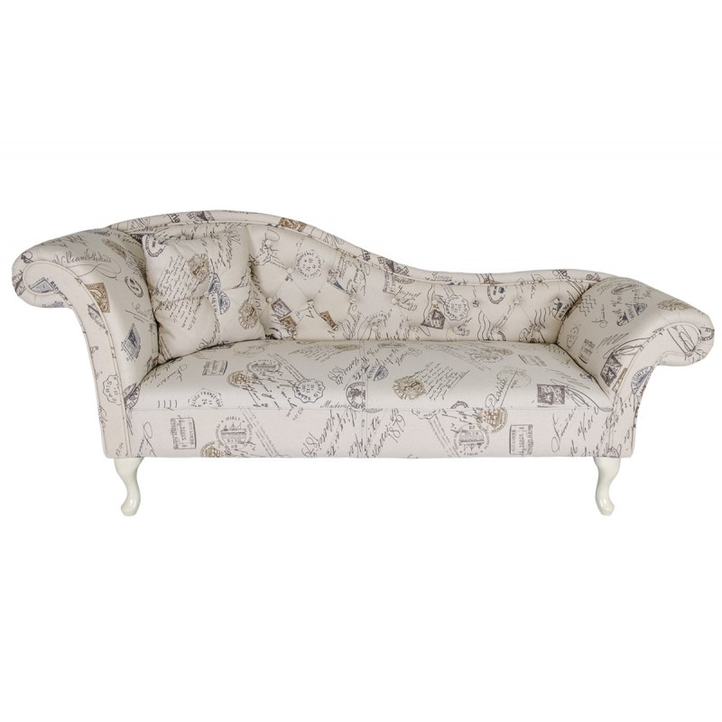 Ανάκλινδρο “POST” τύπου Chesterfield εκρού δεξί μπράτσο 183x60x83