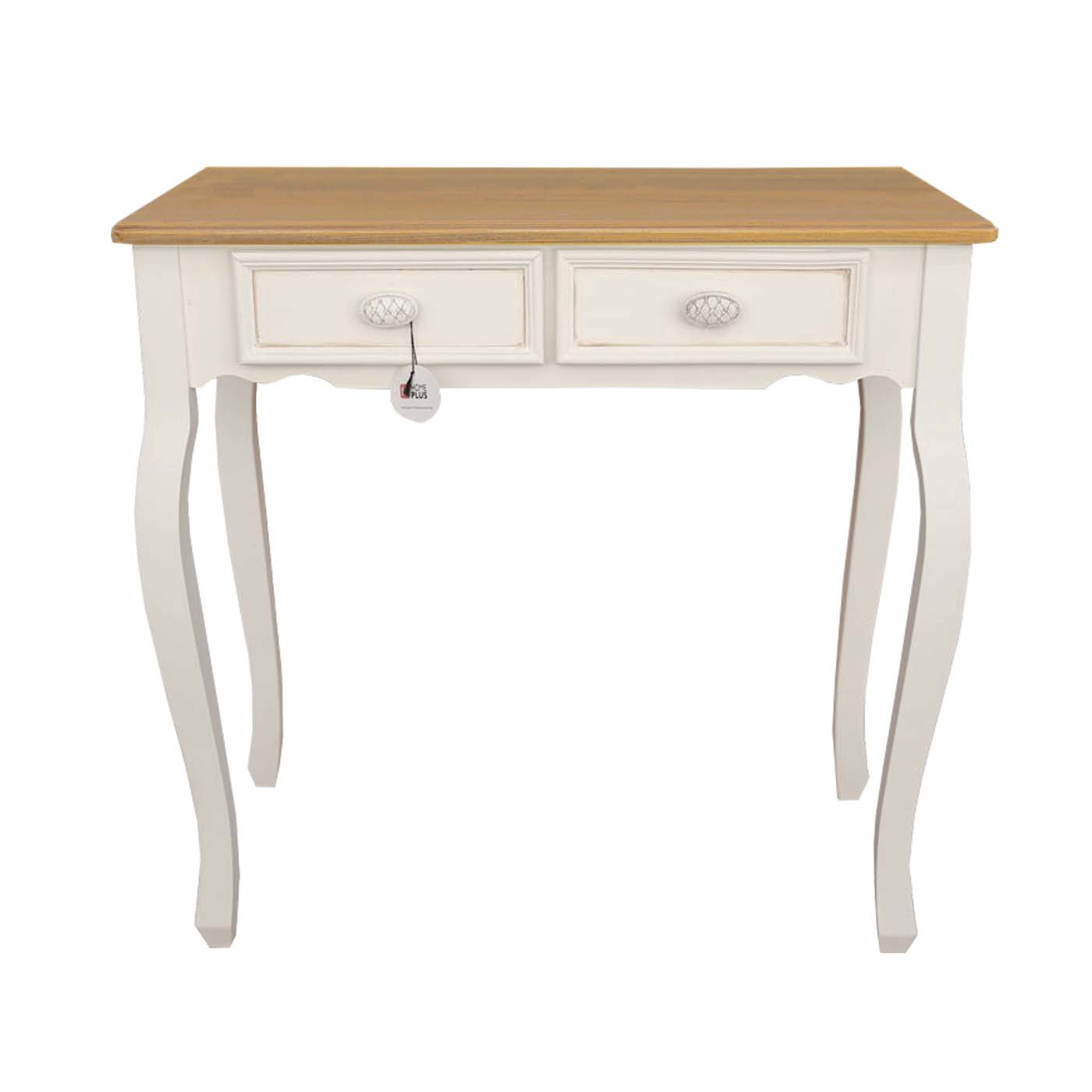 Κονσόλα «ROMANTIC» σε χρώμα de cape, με καφέ επιφάνεια 75x40x71