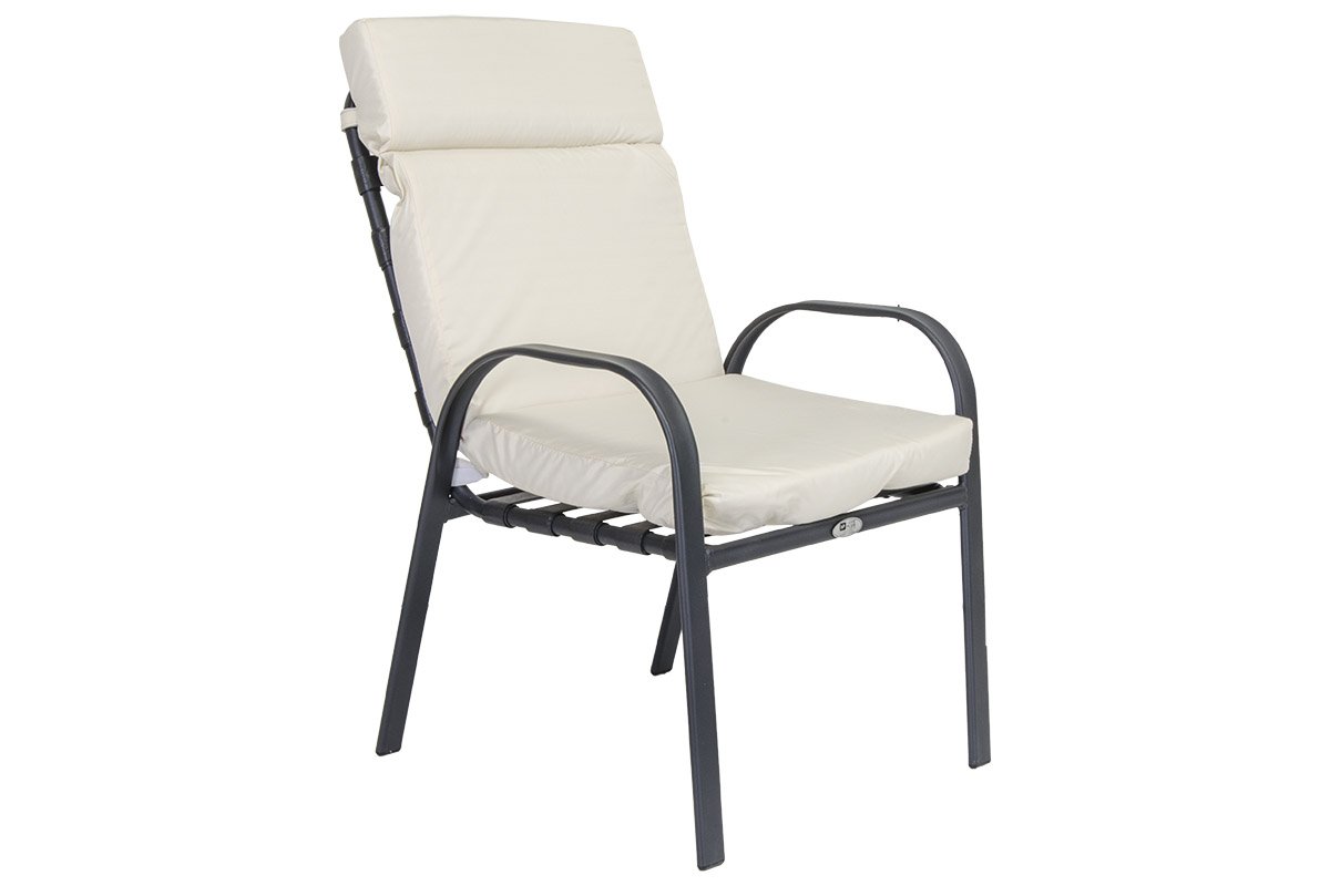 Πολυθρόνα «STELLA» μεταλλική σε χρώμα ανθρακί 72x57x92