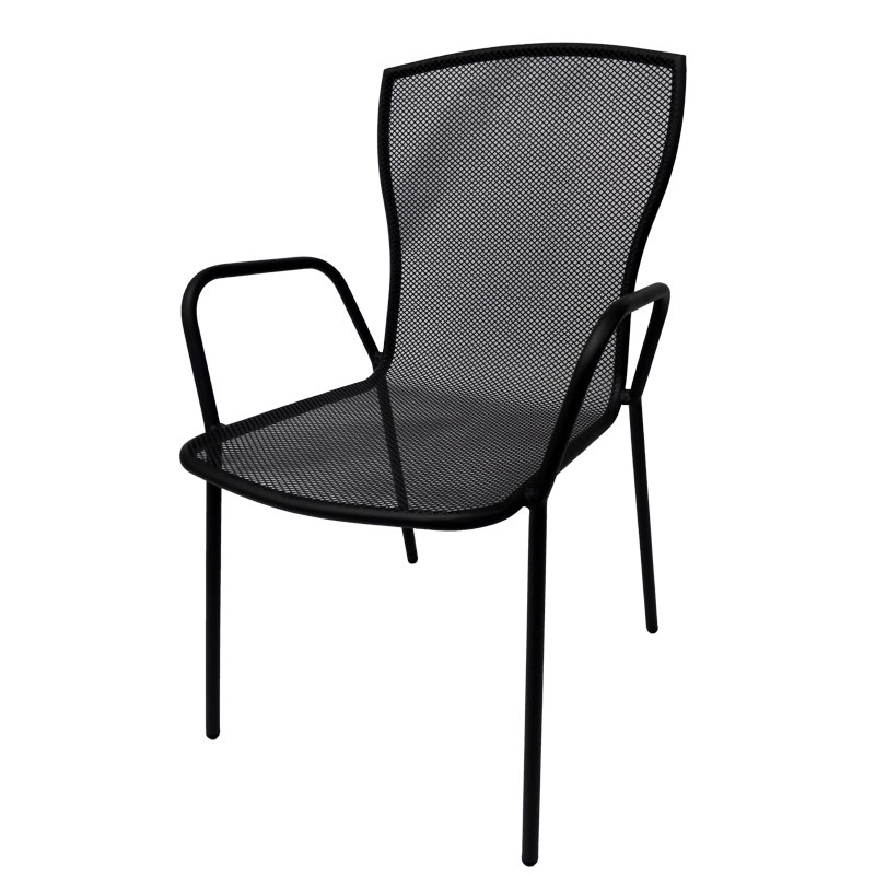 Πολυθρόνα «NEW BRIO» μεταλλική σε χρώμα ανθρακί 54x65x90