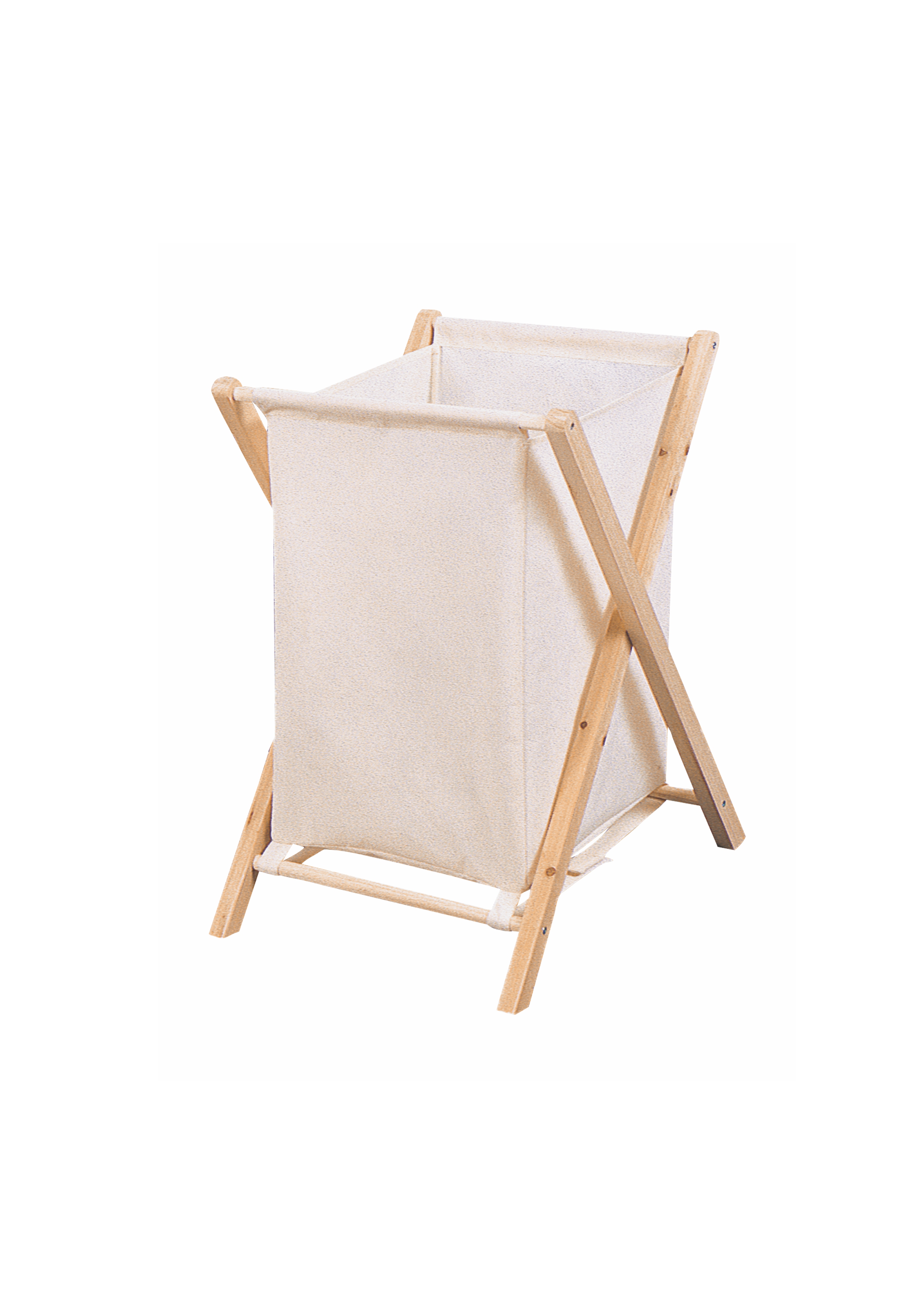 Καλάθι απλύτων με ύφασμα σε εκρού χρώμα 40x39x60