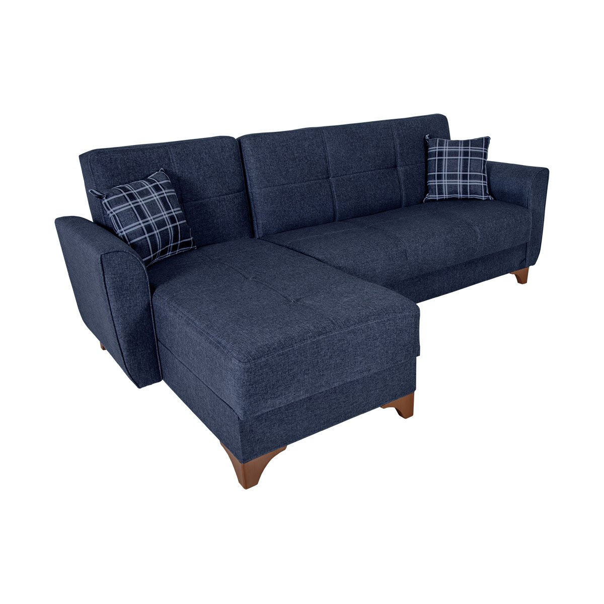 Γωνιακός καναπές-κρεβάτι “MANHATTAN” αναστρέψιμος με ύφασμα σε μπλε χρώμα 240x145x90