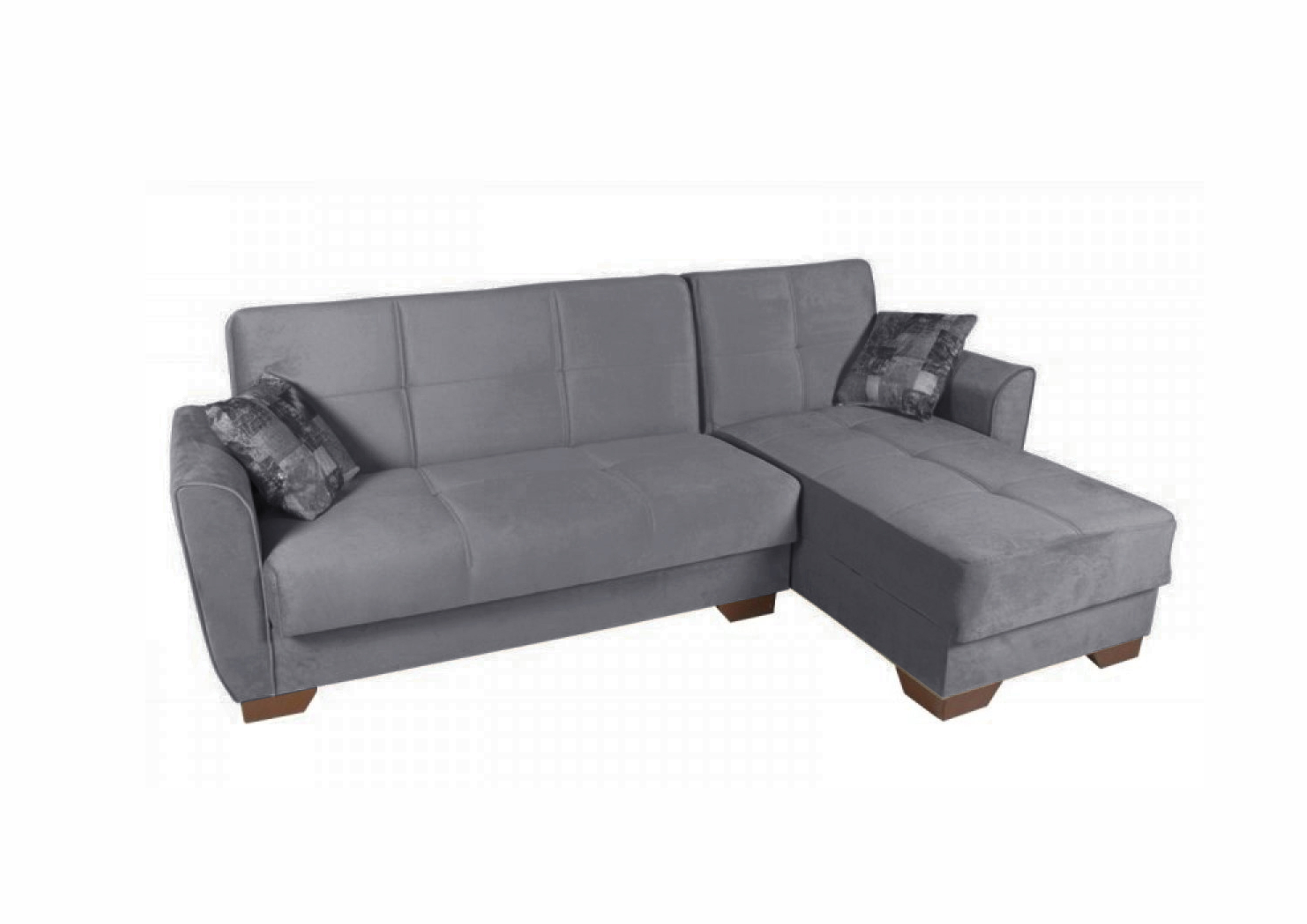 Καναπές-κρεβάτι γωνιακός “FLORIDA” υφασμάτινος σε χρώμα γκρι 240x145x90