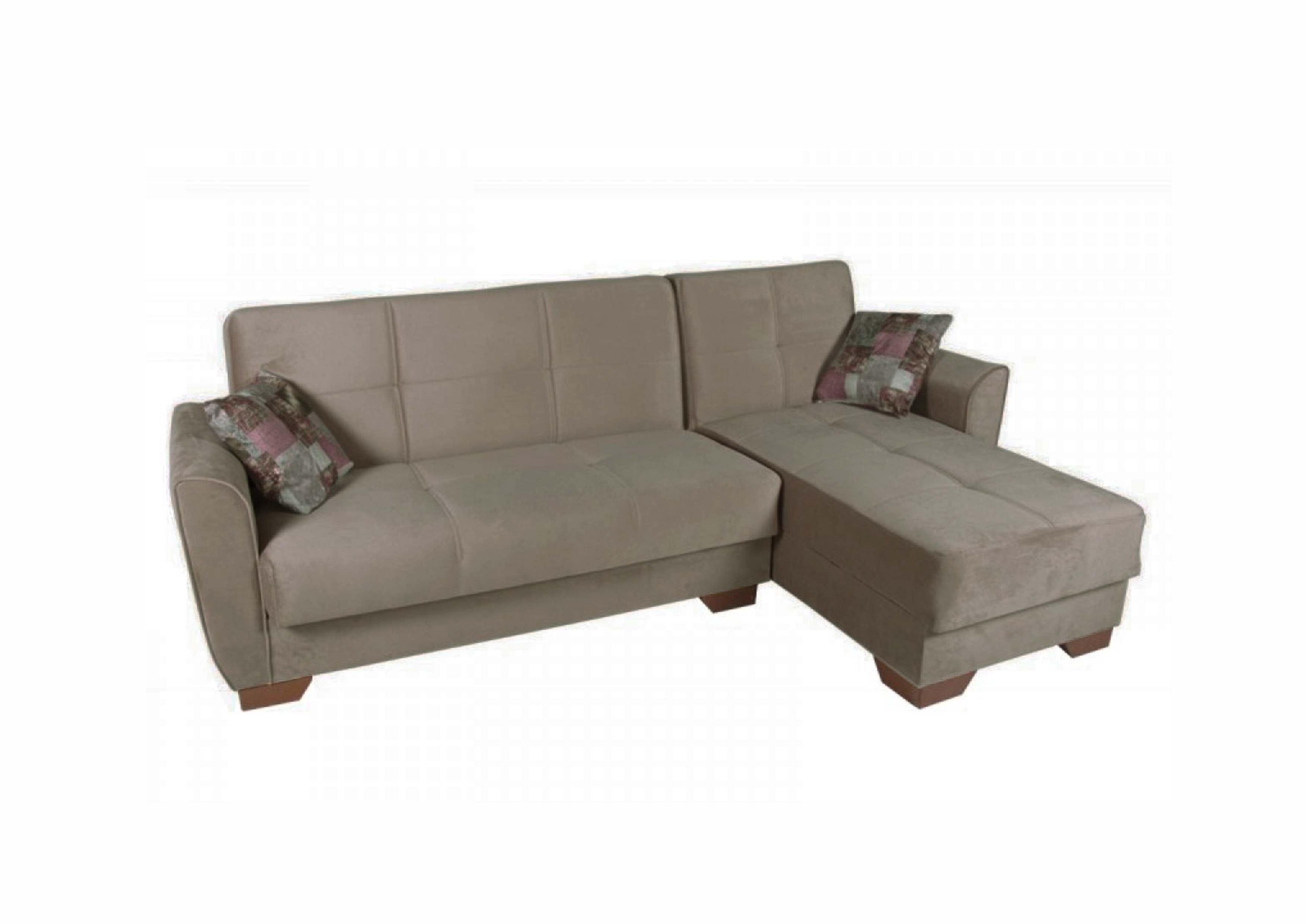 Καναπές-κρεβάτι γωνιακός "FLORIDA" υφασμάτινος σε χρώμα καφέ 240x145x90