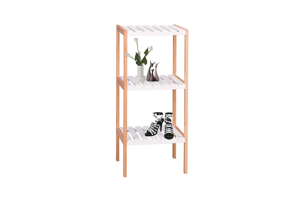 Ραφιέρα με 3 ράφια σε χρώμα φυσικό/λευκό 34x33x80
