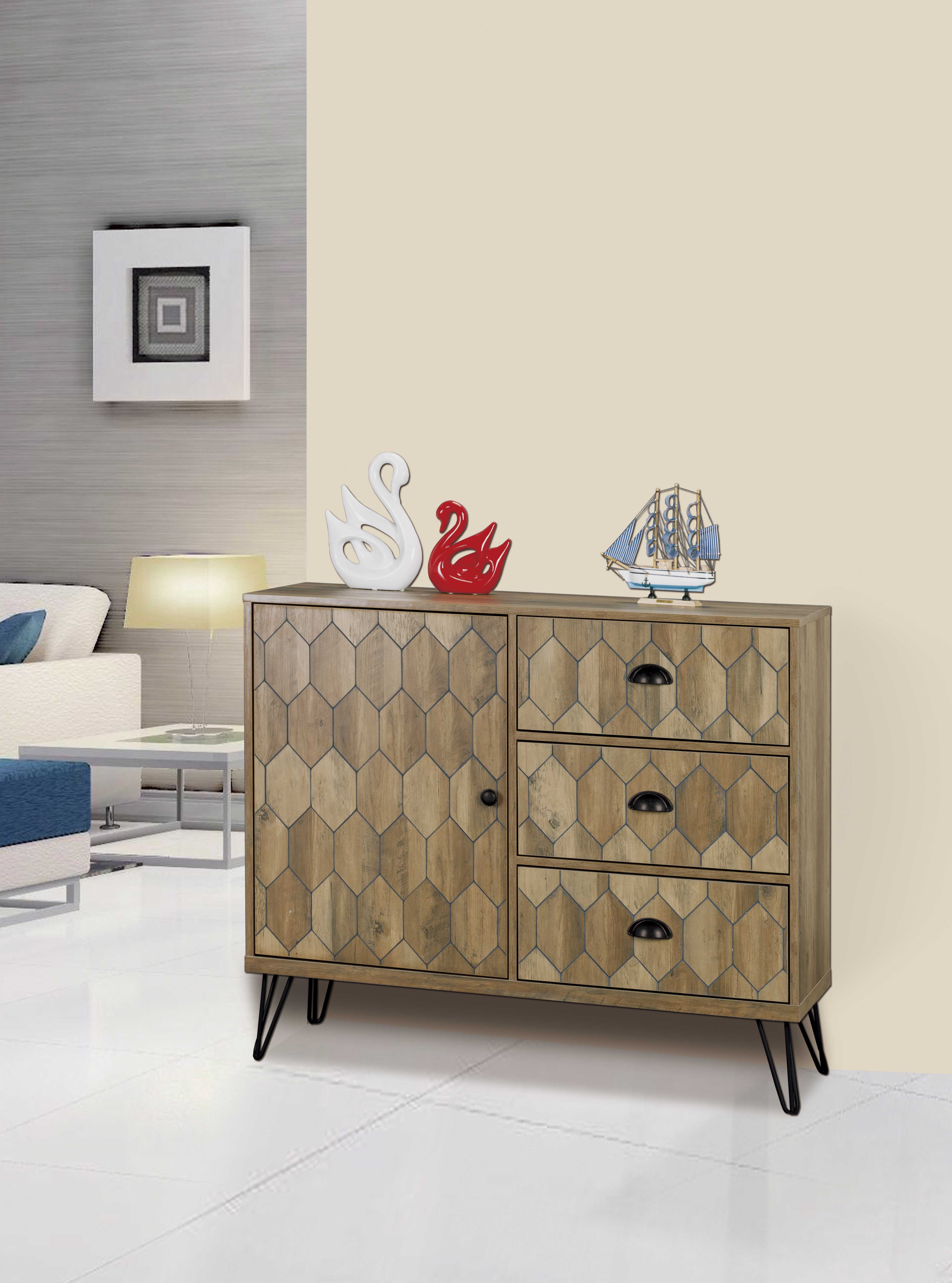 Μπουφές «FIDEL» σε χρώμα καφέ/μαύρο 105x39x87,5