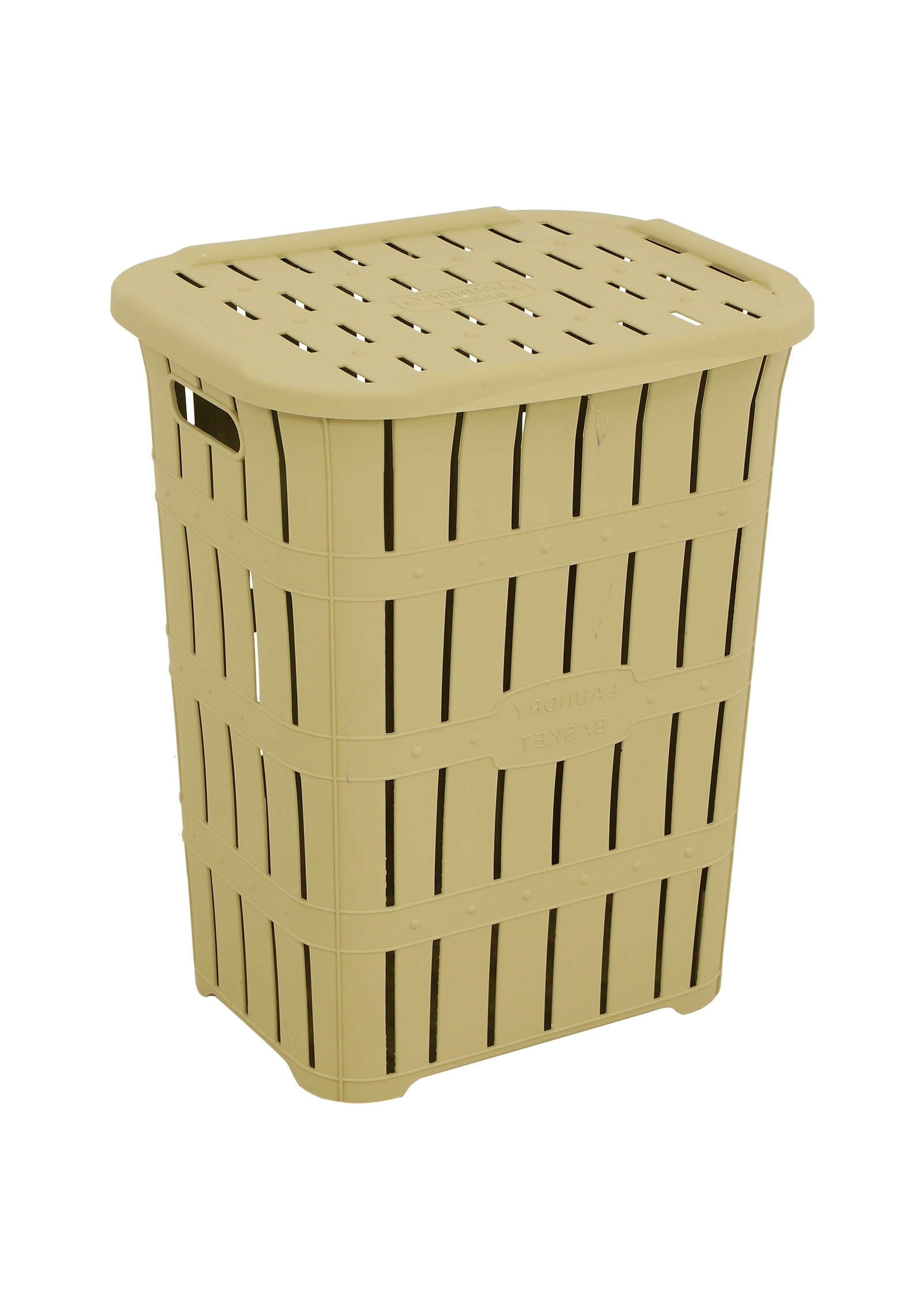 Καλάθι απλύτων 60 λίτρων “BAMBU” σε χρώμα μπεζ 45x35x56