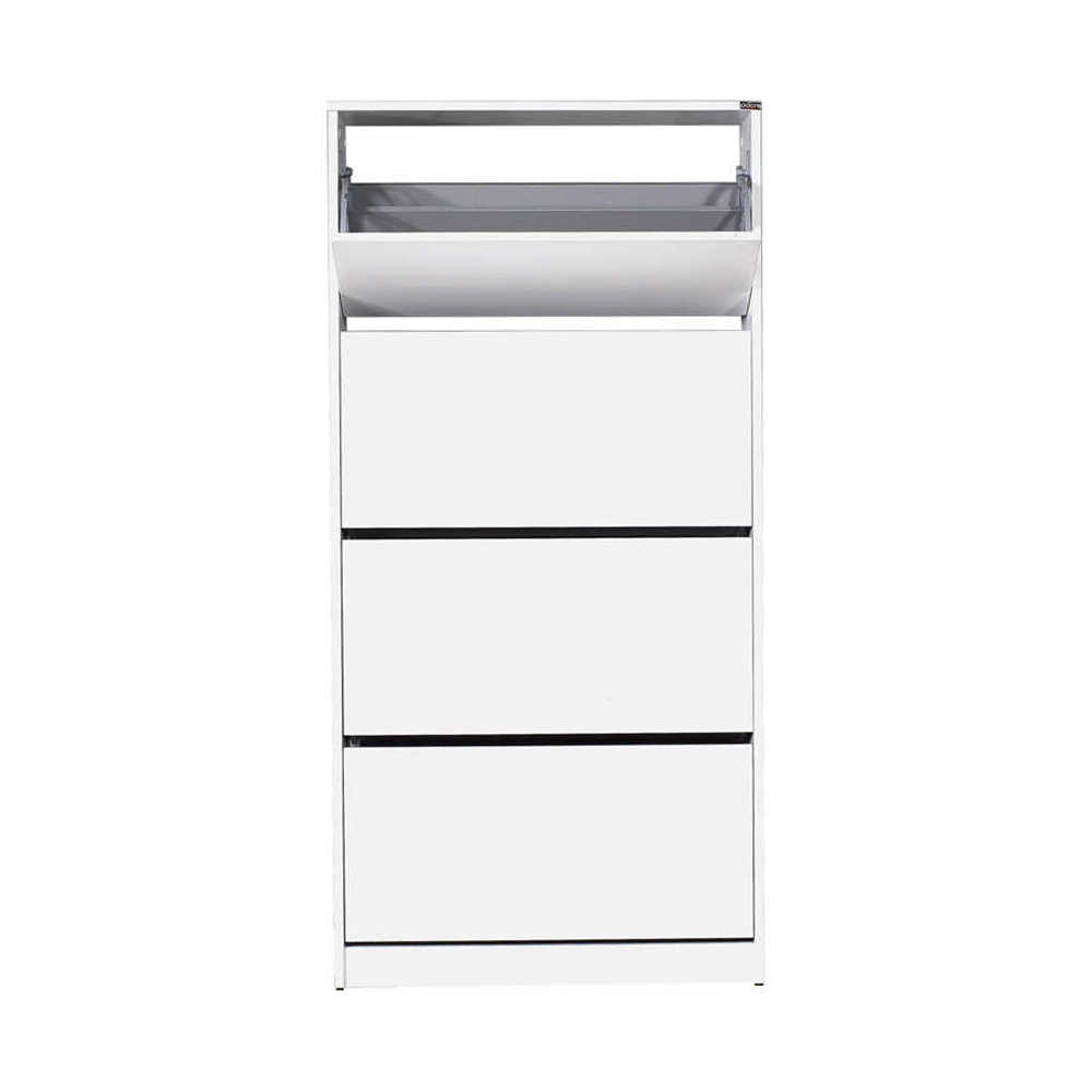 Παπουτσοθήκη 4 θέσεων σε χρώμα λευκό high gloss 73x26x157