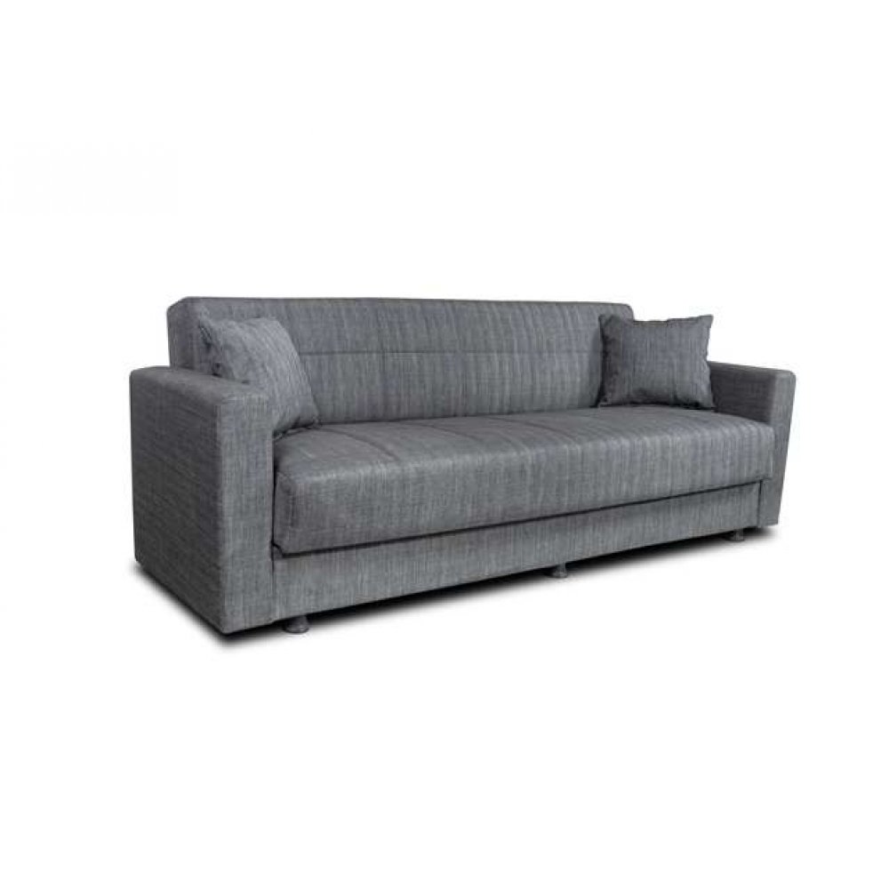 Καναπές κρεβάτι "MARBELLA" τριθέσιος υφασμάτινος σε χρώμα γκρι 214x78x78