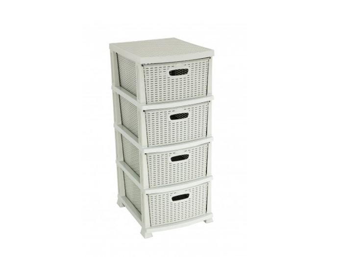 Συρταριέρα αποθήκευσης “RATTAN” σε χρώμα μπεζ 38x47x92