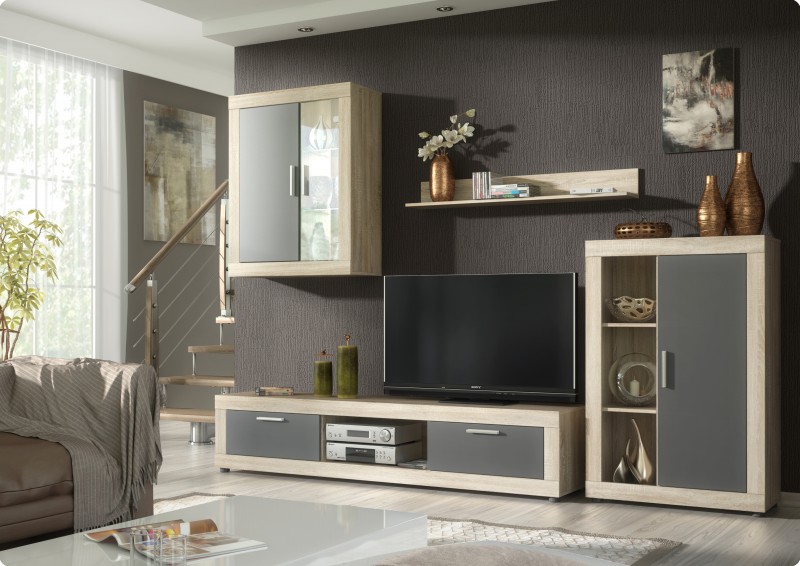 Σύνθετο σαλονιού “FIORDO” σε χρώμα σονόμα 260x40x185
