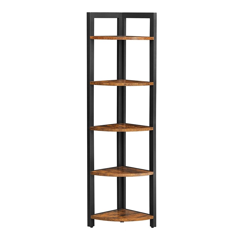 Ραφιέρα “CORNER” γωνιακή σε χρώμα σκούρο καρυδί 30x30x160