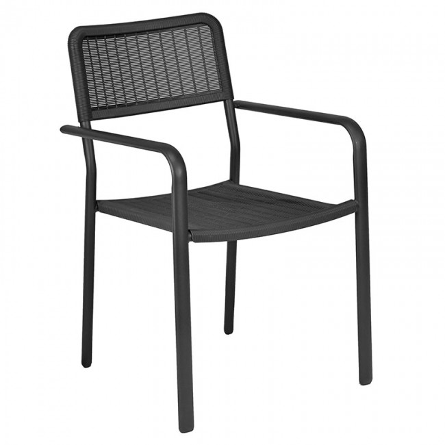Πολυθρόνα κήπου “SARA” από wicker σε χρώμα μαύρο 60x55x83.5