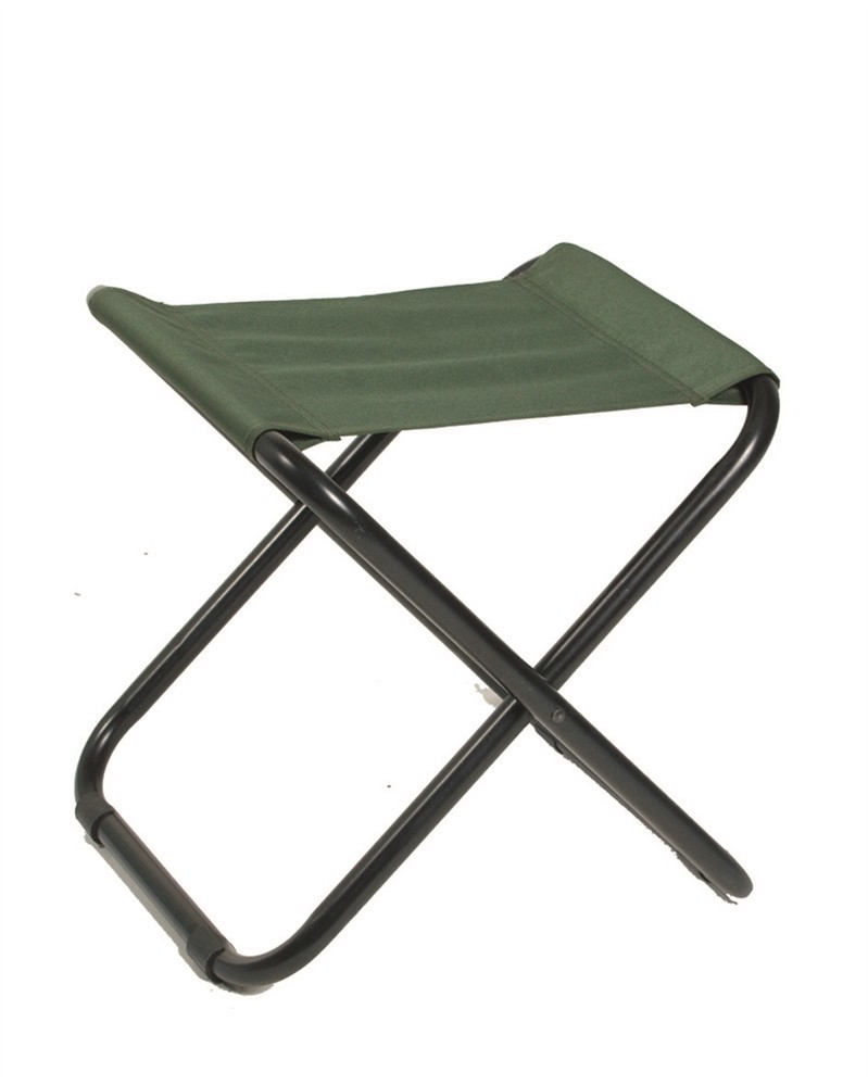 Σκαμπό camping πτυσσόμενο από μέταλλο/ύφασμα σε ασημί/κυπαρισσί χρώμα 40x40x35