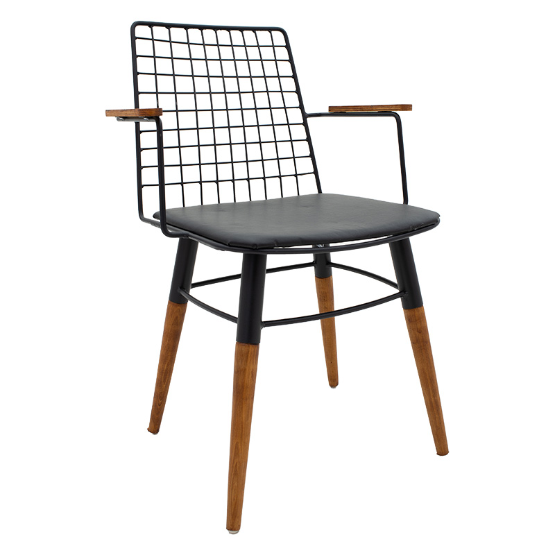 Πολυθρόνα “LORENA” από μέταλλο/pvc σε χρώμα μαύρο 54,5x57x81
