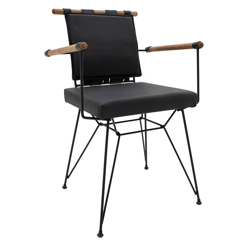 Πολυθρόνα “SUNNY” από μέταλλο/PVC σε χρώμα μαύρο 53x57x80,5