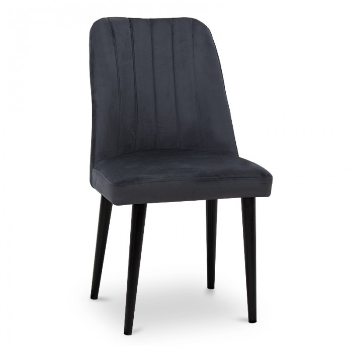 Καρέκλα “DIVINIA” από ξύλο/ύφασμα βελούδο σε χρώμα μαύρο 50x49x90