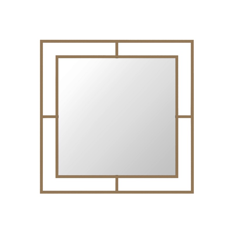 Καθρέφτης “BEAUTY” τετράγωνος σε χρυσό χρώμα 58,6×58,6×2
