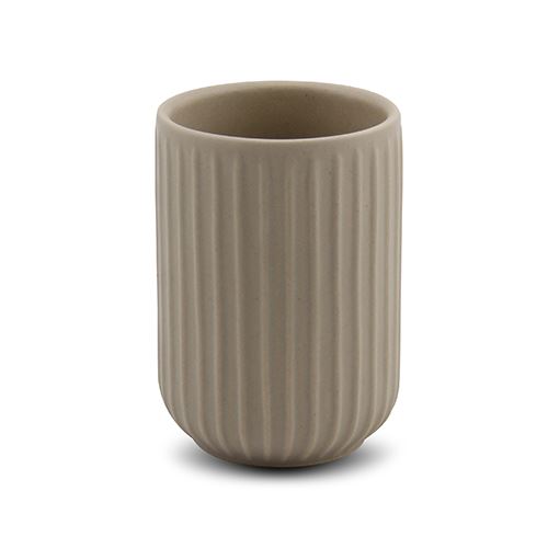 Θήκη για οδοντόβουρτσες stoneware σε χρώμα μπεζ 8×11
