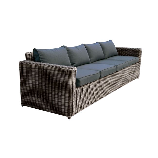 Καναπές “ARIZONA” τετραθέσιος wicker σε χρώμα γκρι-καφέ 252x77x73