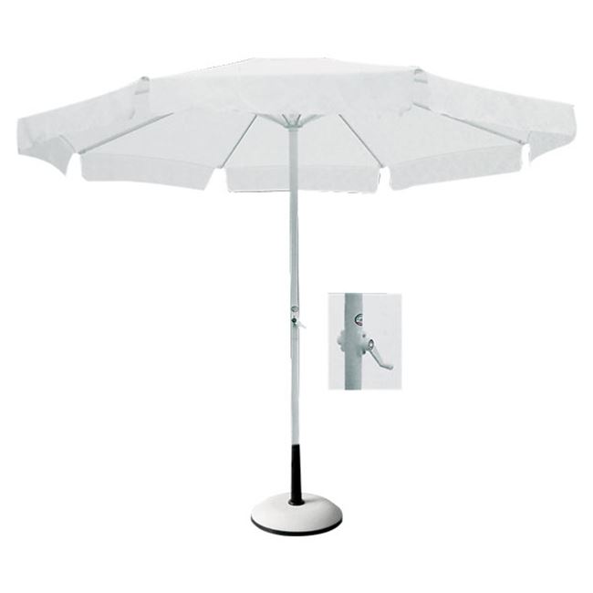 Ομπρέλα αλουμινίου-υφασμάτινη σε λευκό χρώμα 3×3