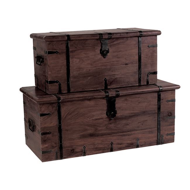 Μπαούλο “BOX Νο 2” σε χρώμα καρυδί 81x37x35