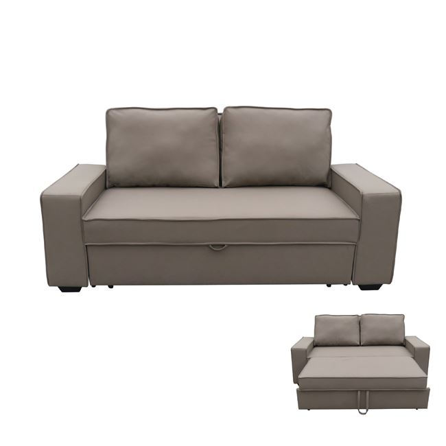 Καναπές-κρεβάτι “ALISON” διθέσιος από ύφασμα σε χρώμα καφέ-mocha 176x102x91