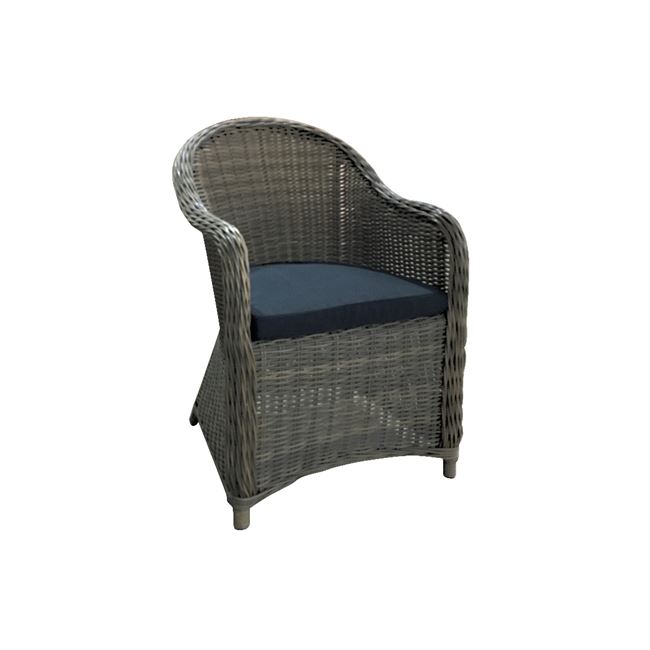 Πολυθρόνα “MONTANA” από πλέξη wicker σε γκρι-καφέ χρώμα 60x70x88
