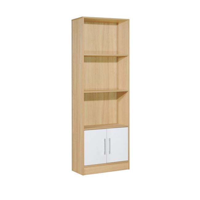 Βιβλιοθήκη “DECON” σε σημύδα-λευκό χρώμα 60x29x180