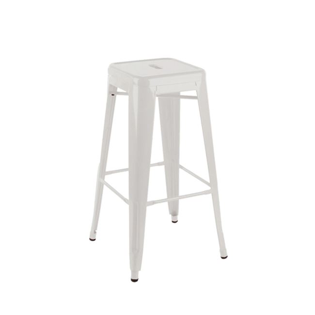 Σκαμπώ μπαρ “RELIX BAR” μεταλλικό σε λευκό χρώμα 43x43x76