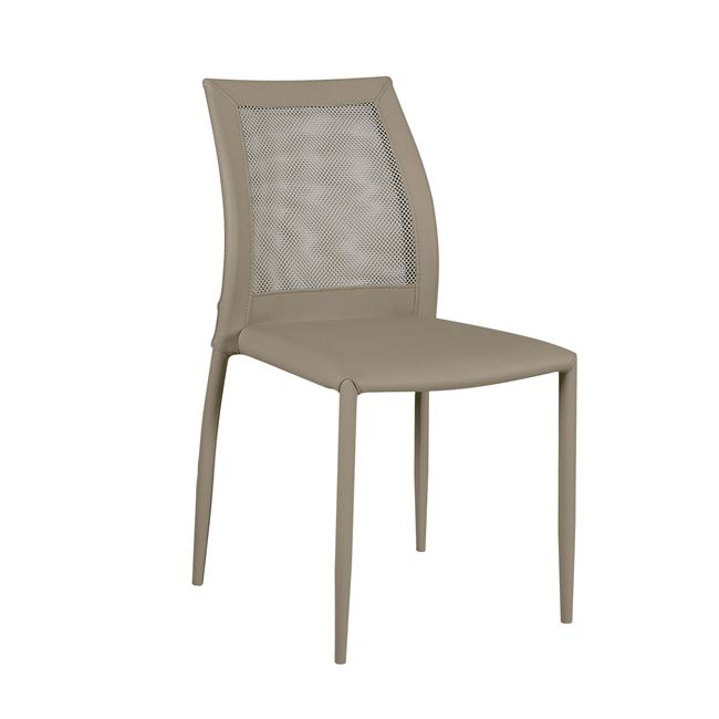 Καρέκλα “PARMΑ” τεχνόδερμα-mesh χρώματος cappuccino 44x58x89