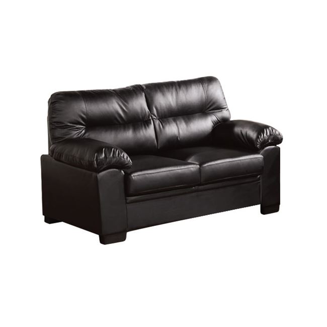 Καναπές “IMPERIAL” διθέσιος bonded leather-pu σε μαύρο 165x89x89