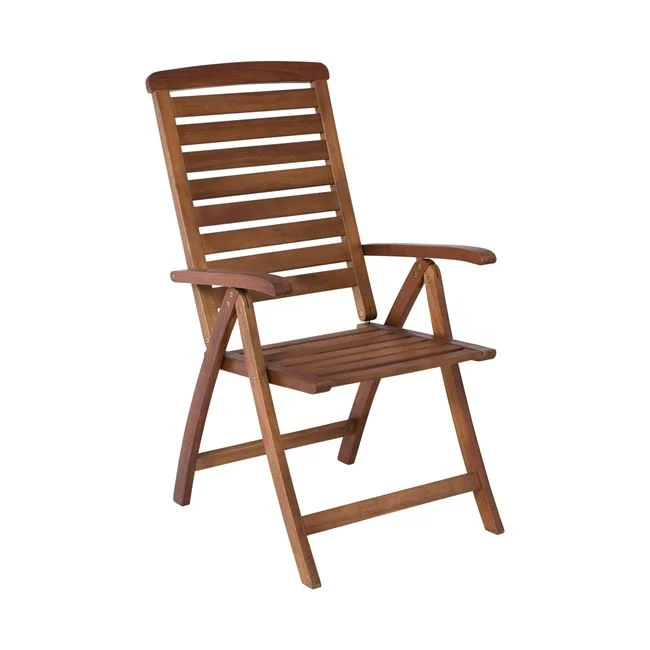 Πολυθρόνα “GARDEN” ξύλινη σε χρώμα καρυδί σκούρο 58x70x105
