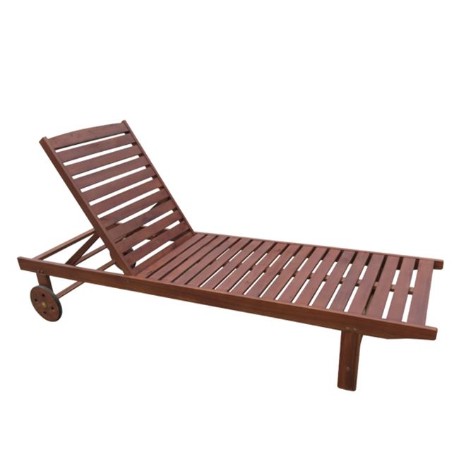 Ξαπλώστρα “LUGANO” ξύλινη acacia σε χρώμα καρυδί 65x196x32