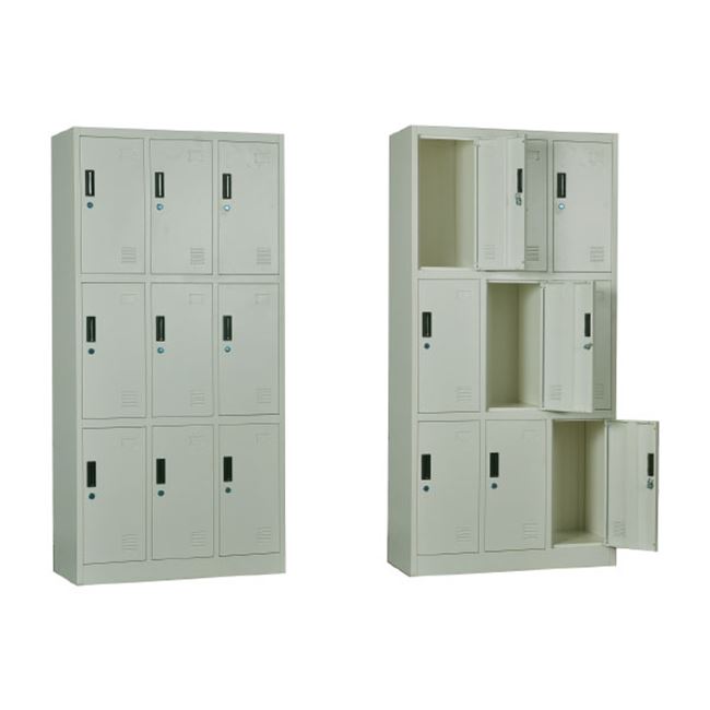 Ντουλάπα “LOCKER” μεταλλική 9-θέσεις, σε λευκό χρώμα 90x40x185