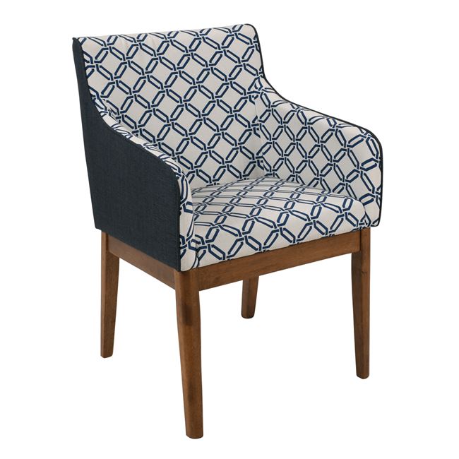 Πολυθρόνα “KENDAL” υφασμάτινη σε χρώμα μπλε deco 53x62x83