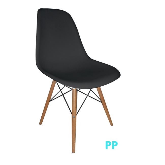 Καρέκλα “ART Wood” ξύλινη-pp σε χρώμα μαύρο 46x53x81
