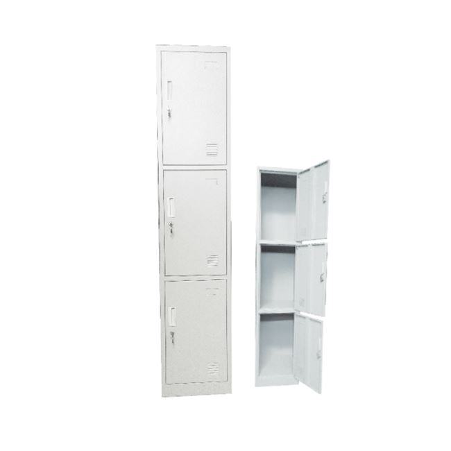 Ντουλάπα “LOCKER” μεταλλική 3-θέσεις, σε λευκό χρώμα 38x45x185