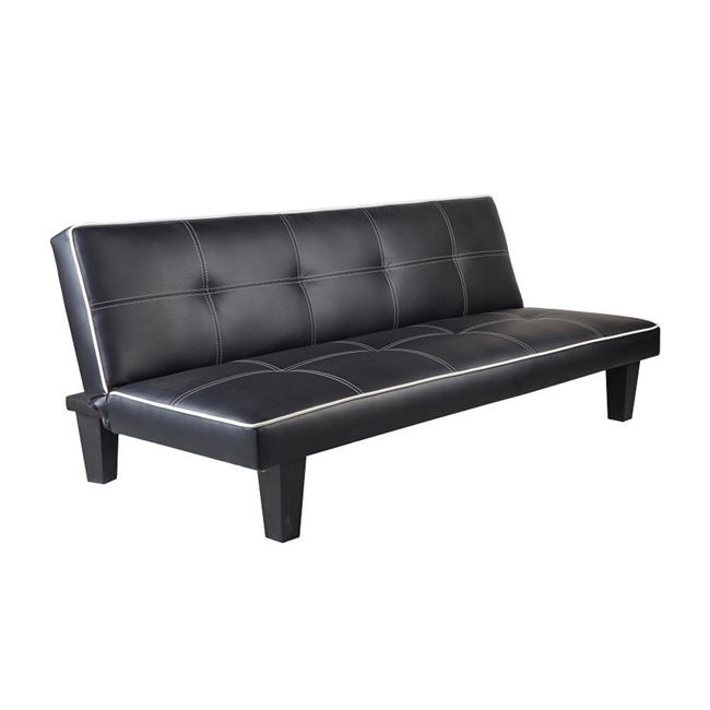 Καναπές-κρεβάτι "BERIT" τριθέσιος από τεχνόδερμα σε μαύρο χρώμα 179x83x70