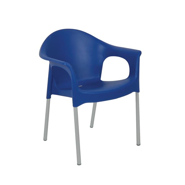 Πολυθρόνα "MARY" από πολυπροπυλένιο σε μπλε χρώμα 59x50x76