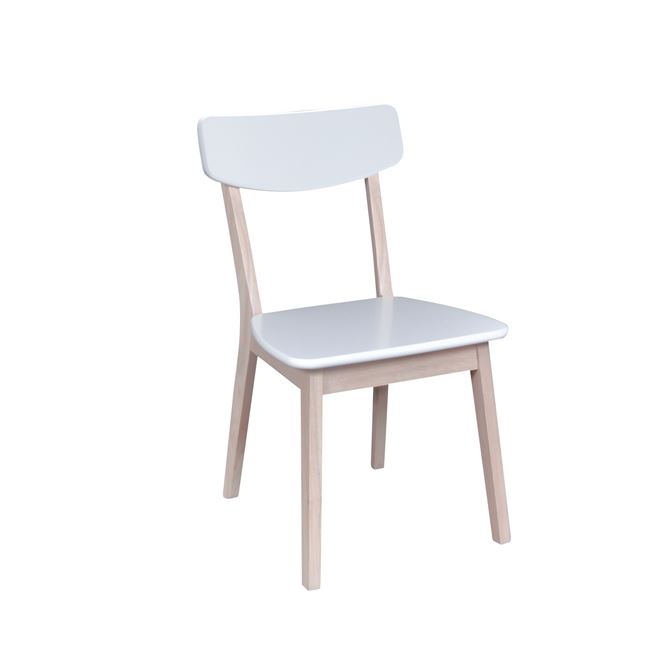 Καρέκλα “CALVIN” ξύλινη σε white wash-λευκό 45x52x80