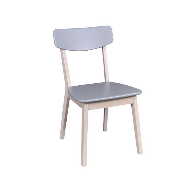 Καρέκλα “CALVIN” ξύλινη σε white wash-γκρι 45x52x80