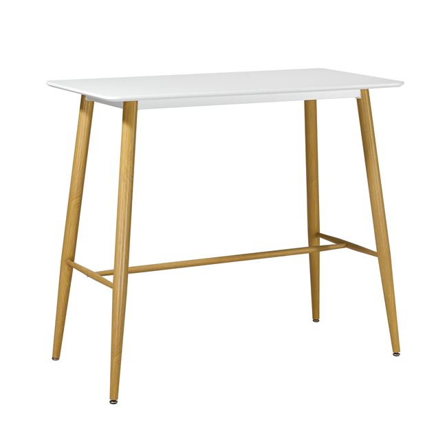 Τραπέζι μπαρ "LAVIDA" μεταλλικό φυσικό με επιφάνεια σε λευκό χρώμα 120x60x106