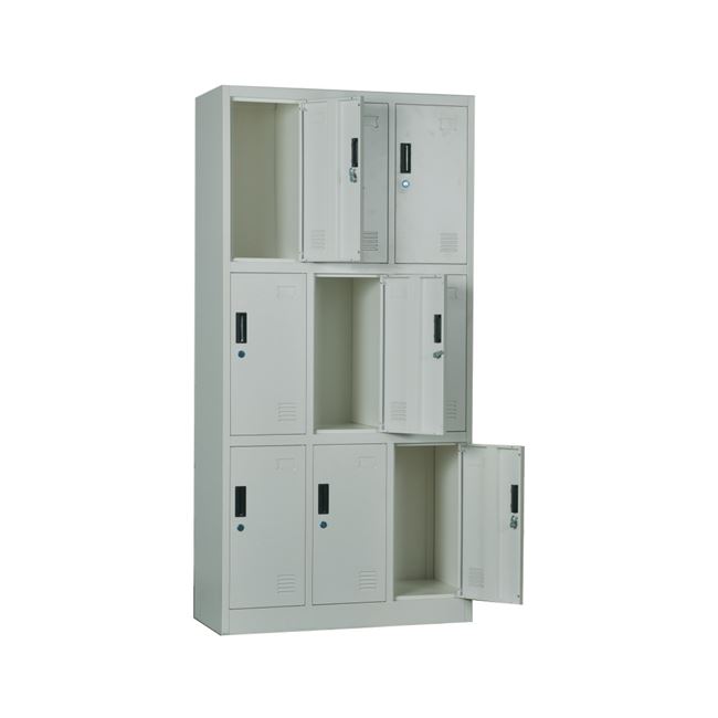 Ντουλάπα “LOCKER” μεταλλική 9-θέσεις, σε γκρι χρώμα 90x40x185