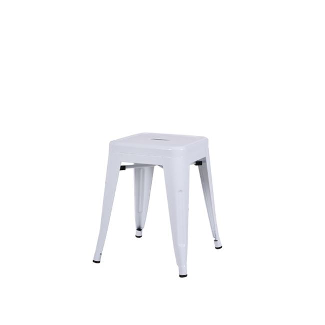 Σκαμπώ “RELIX” μεταλλικό σε λευκό χρώμα 39x39x45
