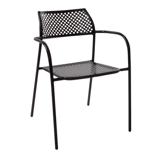 Πολυθρόνα “BRAND” μεταλλική σε μαύρο χρώμα 54x58x78