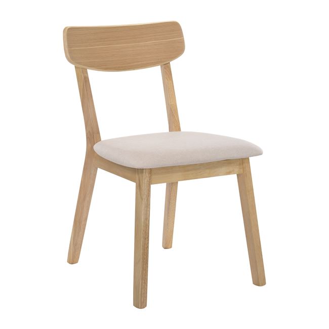 Καρέκλα “CALVIN” ξύλινη-υφασμάτινη σε cream χρώμα 45x52x80