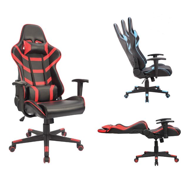 Πολυθρόνα εργασίας “GAMING” από τεχνόδερμα σε μαύρο/κόκκινο χρώμα 69×56/132×125/135
