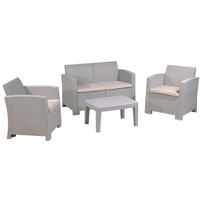 Σετ κήπου “SAVANNA” πολυπροπυλενίου σε sand-grey χρώμα 120x65x76